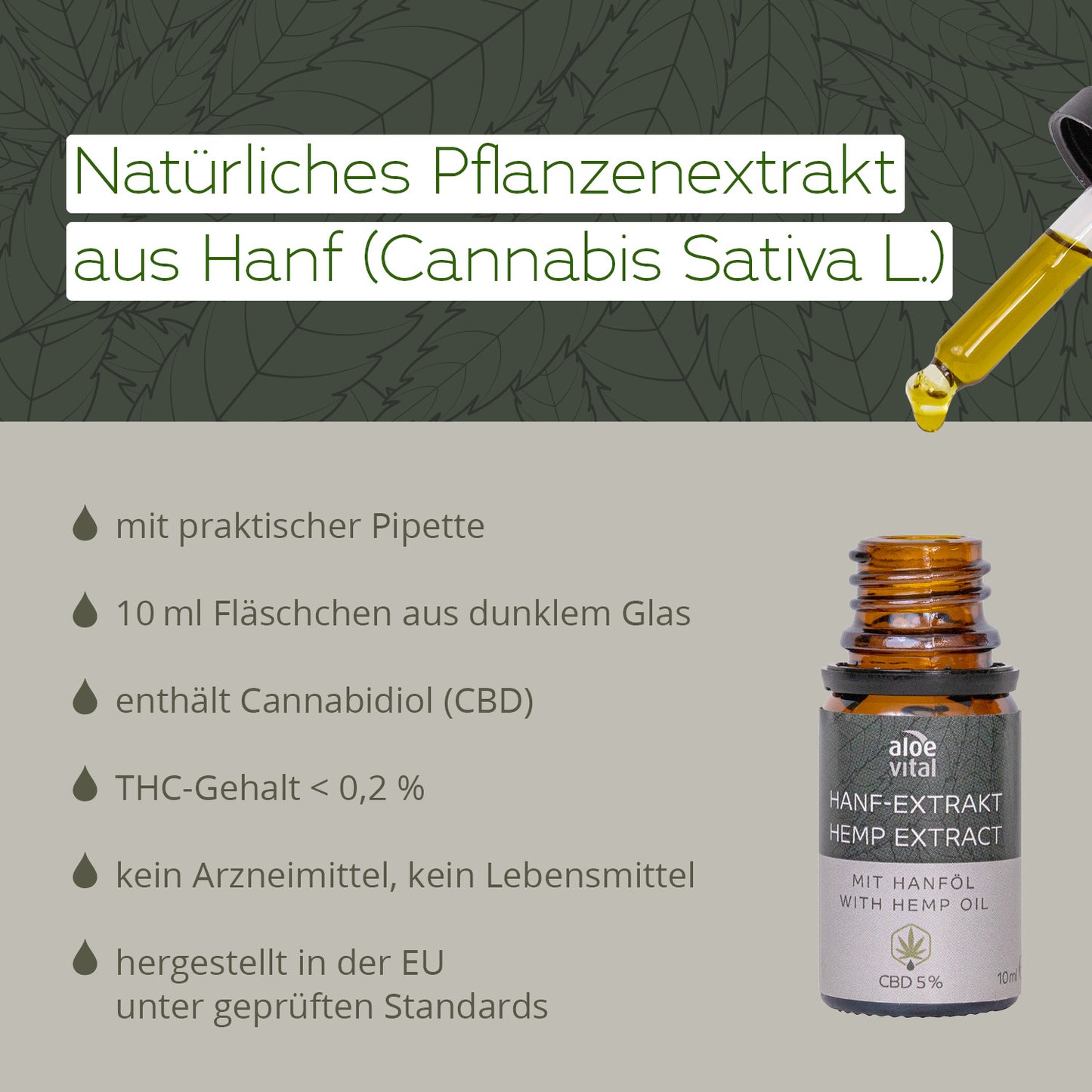 Hanf-Extrakt mit Hanföl, CBD 5%, 10%, 20%, 30%