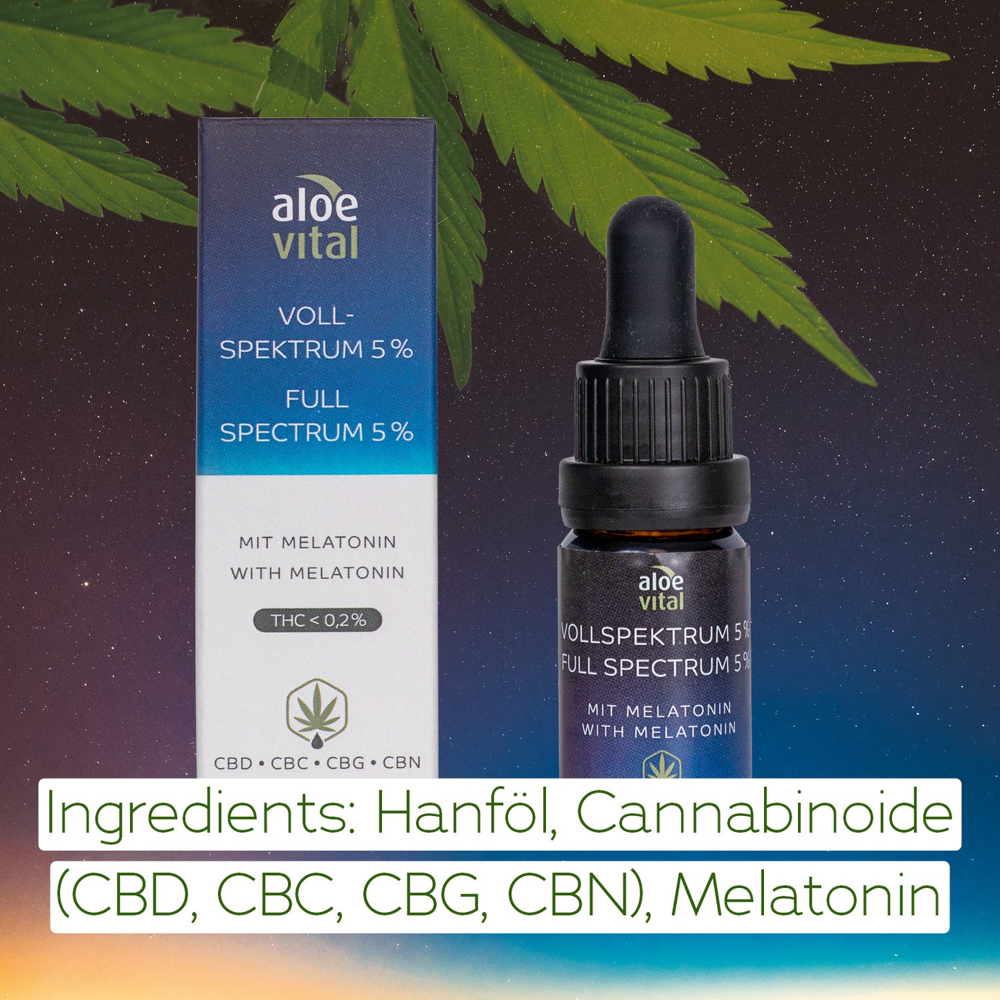 Voll-Spektrum mit Melatonin, CBD • CBC • CBG • CBN