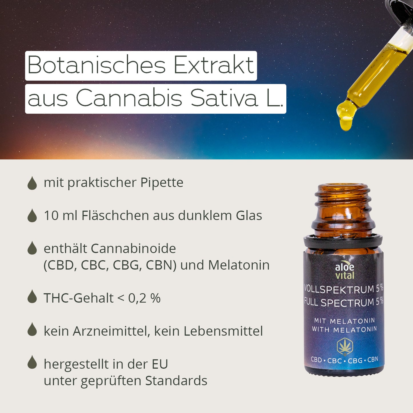 Voll-Spektrum mit Melatonin, CBD • CBC • CBG • CBN