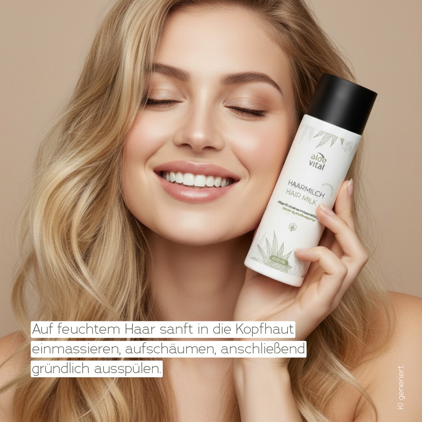 Haarmilch mit Hanfsamenöl, Pflege für trockenes und geschädigtes Haar