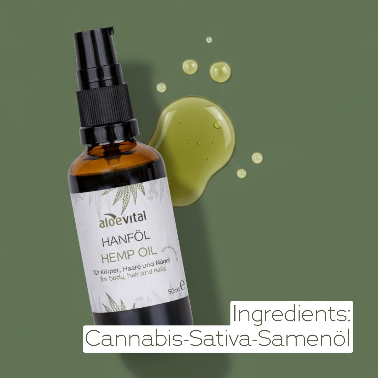 Hanföl mit Hanfsamenöl für Körper, Haare und Nägel
