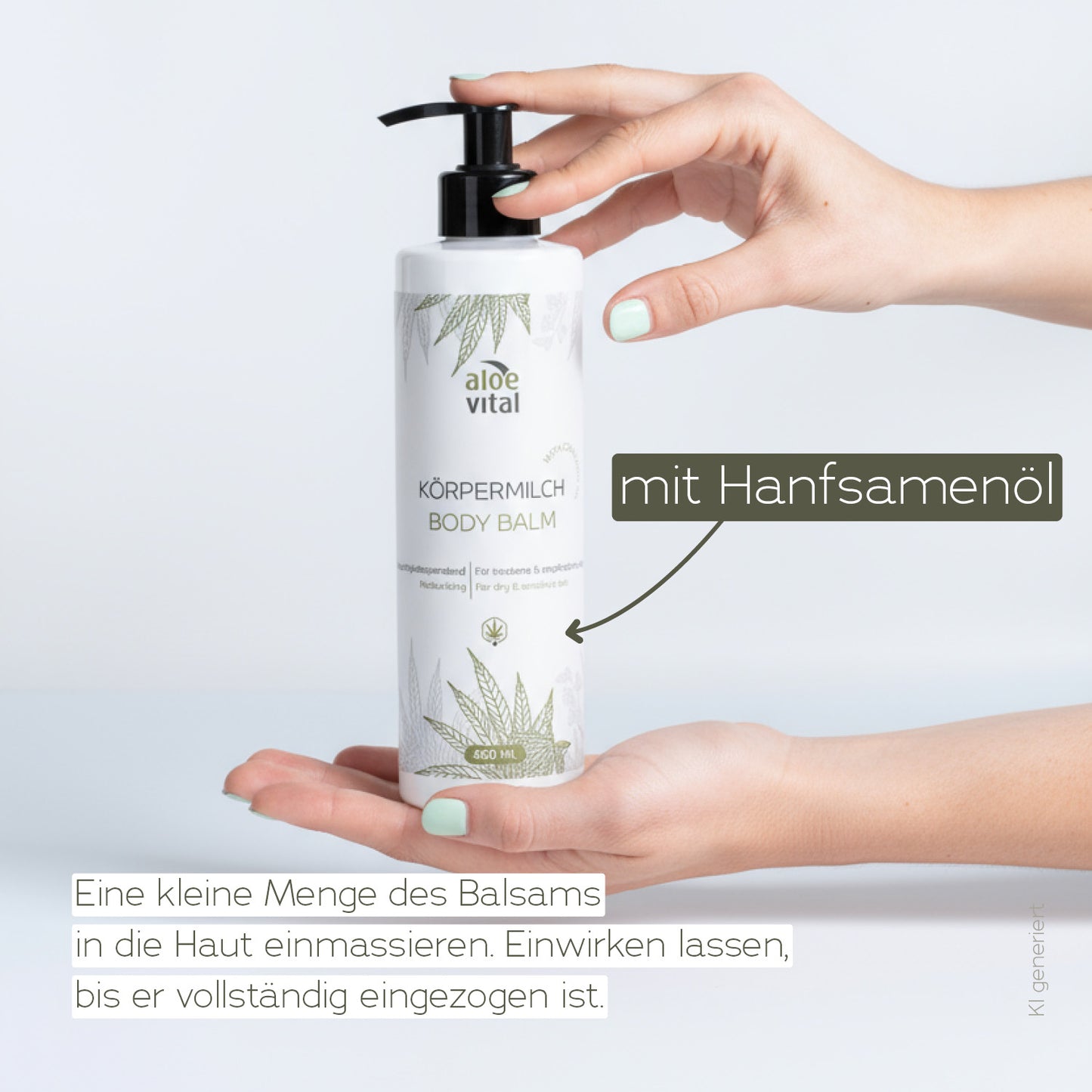 Körpermilch mit Hanfsamenöl, feuchtigkeitsspendend, für trockene & empfindliche Haut